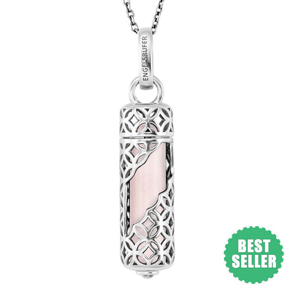 ENGELSRUFER SILVER ROSE QUARTZ POWERFUL STONE MEDIUM NECKLACE