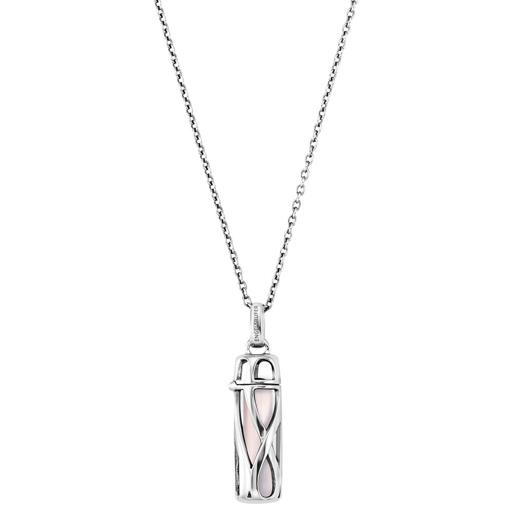 ENGELSRUFER SILVER ROSE QUARTZ POWERFUL STONE SMALL NECKLACE