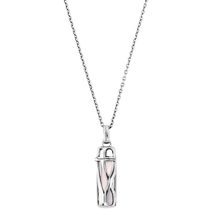ENGELSRUFER SILVER ROSE QUARTZ POWERFUL STONE SMALL NECKLACE