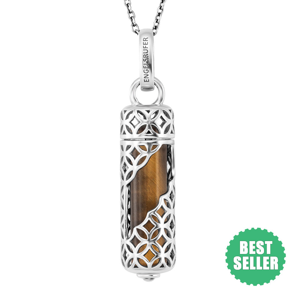 ENGELSRUFER SILVER TIGER EYE POWERFUL STONE MEDIUM NECKLACE