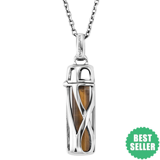ENGELSRUFER SILVER TIGER EYE POWERFUL STONE SMALL NECKLACE