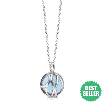 ENGELSRUFER SILVER BLUE AGATE POWERFUL STONE PARADISE NECKLACE