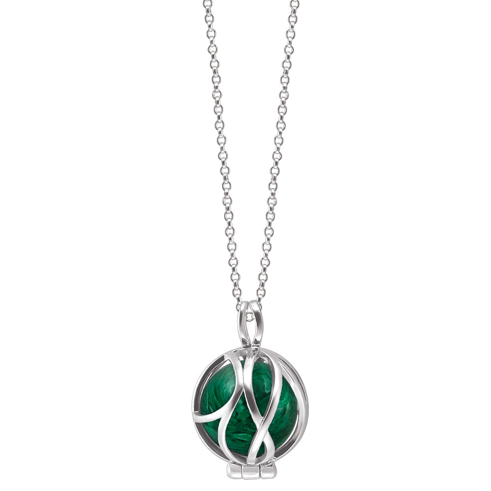 ENGELSRUFER SILVER MALACHITE POWERFUL STONE PARADISE NECKLACE