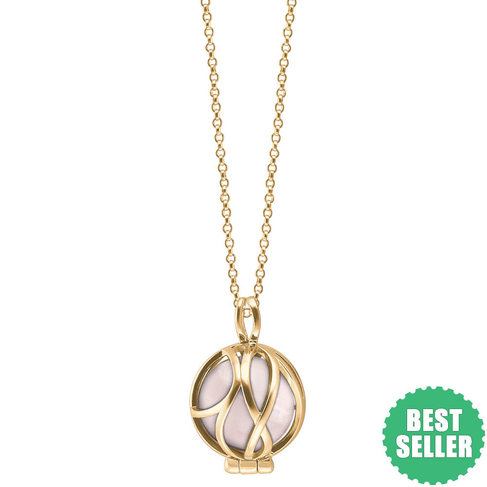 ENGELSRUFER GOLD ROSE QUARTZ POWERFUL STONE PARADISE NECKLACE