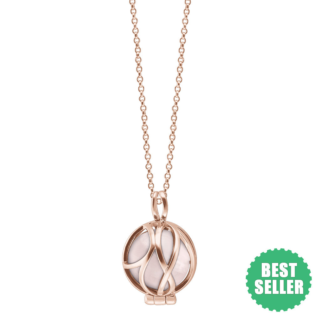 ENGELSRUFER ROSE GOLD ROSE QUARTZ POWERFUL STONE PARADISE NECKLACE