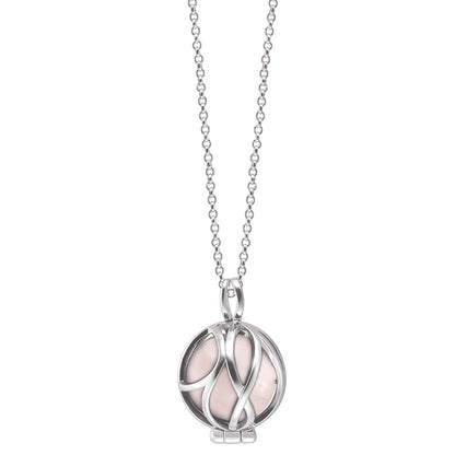 ENGELSRUFER SILVER ROSE QUARTZ POWERFUL STONE PARADISE NECKLACE