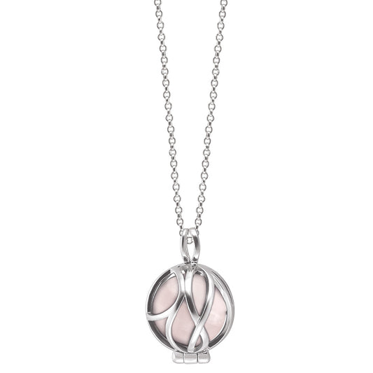 ENGELSRUFER SILVER ROSE QUARTZ POWERFUL STONE PARADISE NECKLACE