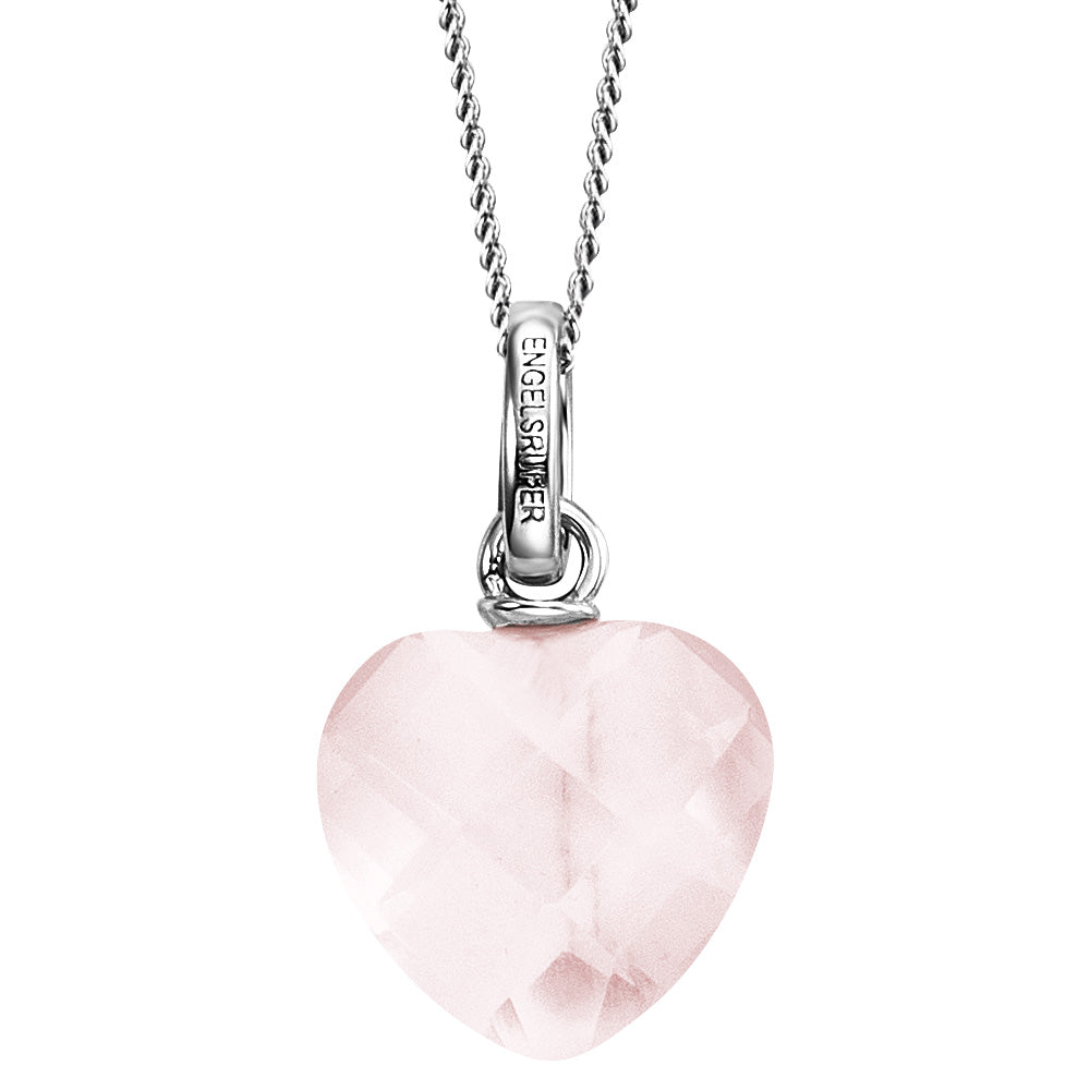 ENGELSRUFER SILVER ROSE QUARTZ HEART NECKLACE