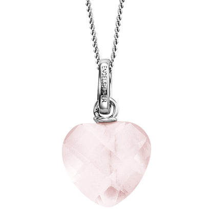 ENGELSRUFER SILVER ROSE QUARTZ HEART NECKLACE