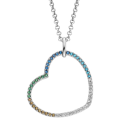 ENGELSRUFER SILVER HEART COOL RAINBOW CZ NECKLACE