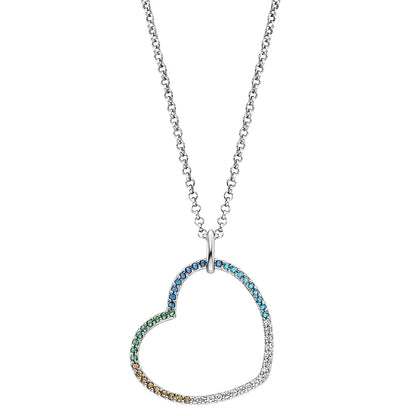 ENGELSRUFER SILVER HEART COOL RAINBOW CZ NECKLACE