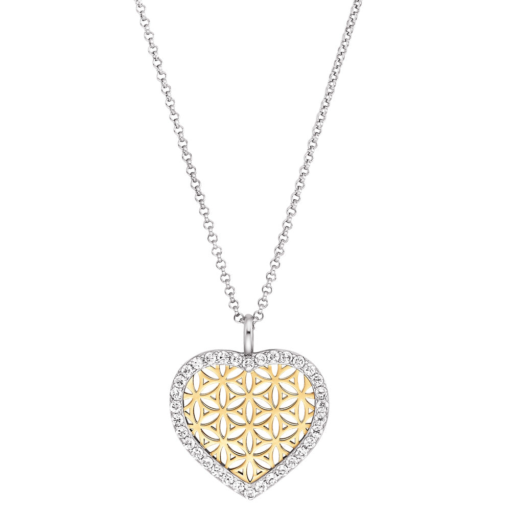 ENGELSRUFER GOLD FLOWER OF LIFE HEART NECKLACE