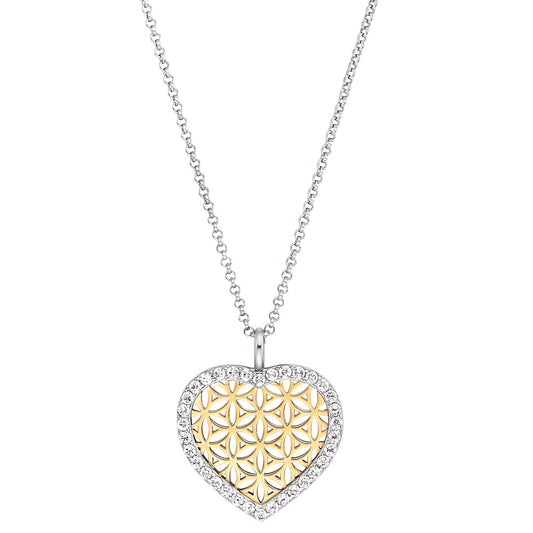 ENGELSRUFER GOLD FLOWER OF LIFE HEART NECKLACE