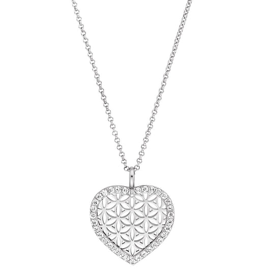 ENGELSRUFER SILVER FLOWER OF LIFE HEART NECKLACE