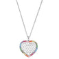 ENGELSRUFER SILVER FLOWER OF LIFE RAINBOW HEART NECKLACE