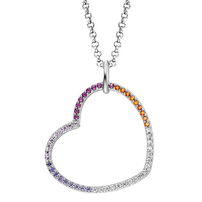 ENGELSRUFER SILVER HEART WARM RAINBOW CZ NECKLACE