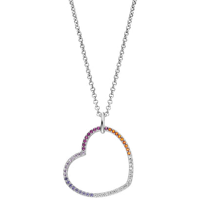 ENGELSRUFER SILVER HEART WARM RAINBOW CZ NECKLACE