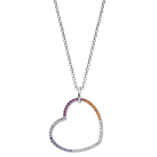 ENGELSRUFER SILVER HEART WARM RAINBOW CZ NECKLACE