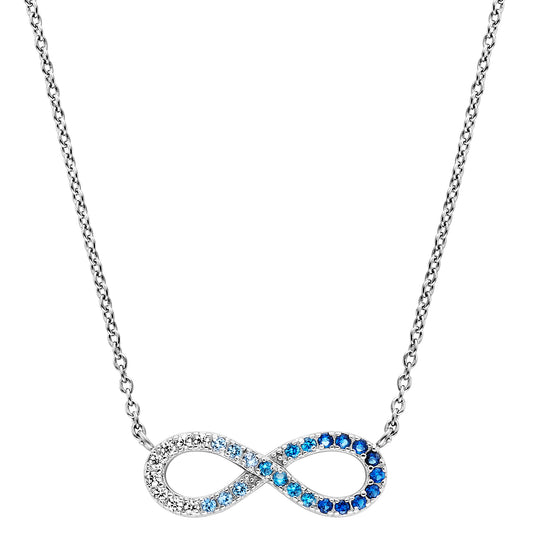 ENGELSRUFER SILVER OCEAN BLUE INFINITY CZ NECKLACE