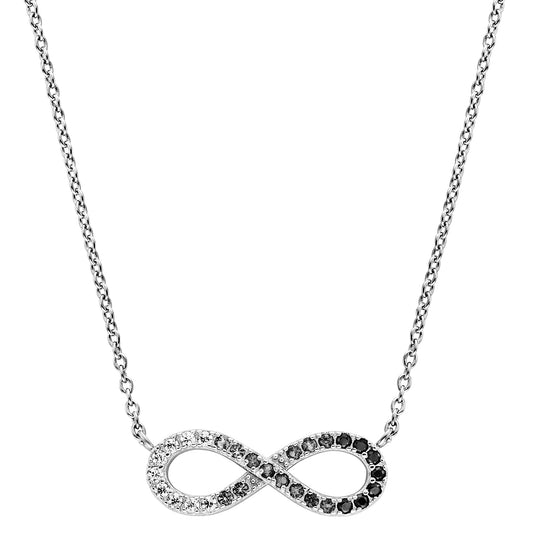 ENGELSRUFER SILVER DARK SHADE INFINITY CZ NECKLACE