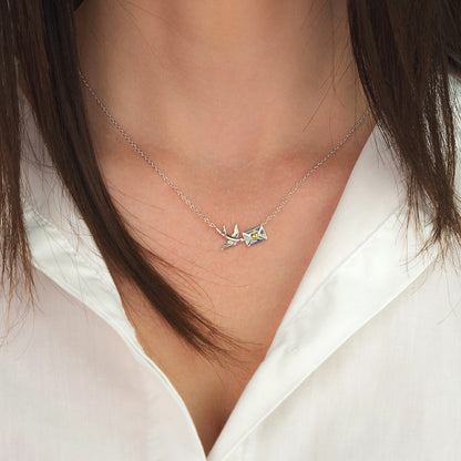 ENGELSRUFER SILVER SWALLOW LOVE LETTER NECKLACE