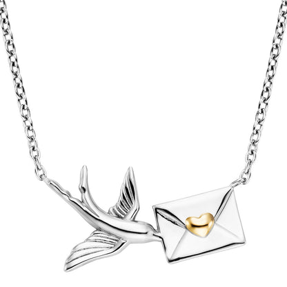 ENGELSRUFER SILVER SWALLOW LOVE LETTER NECKLACE
