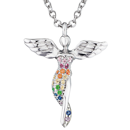 ENGELSRUFER LITTLE ANGEL SILVER RAINBOW NECKLACE