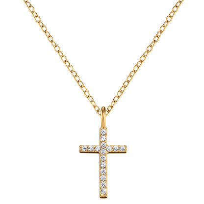 ENGELSRUFER GOLD CZ LITTLE CROSS NECKLACE
