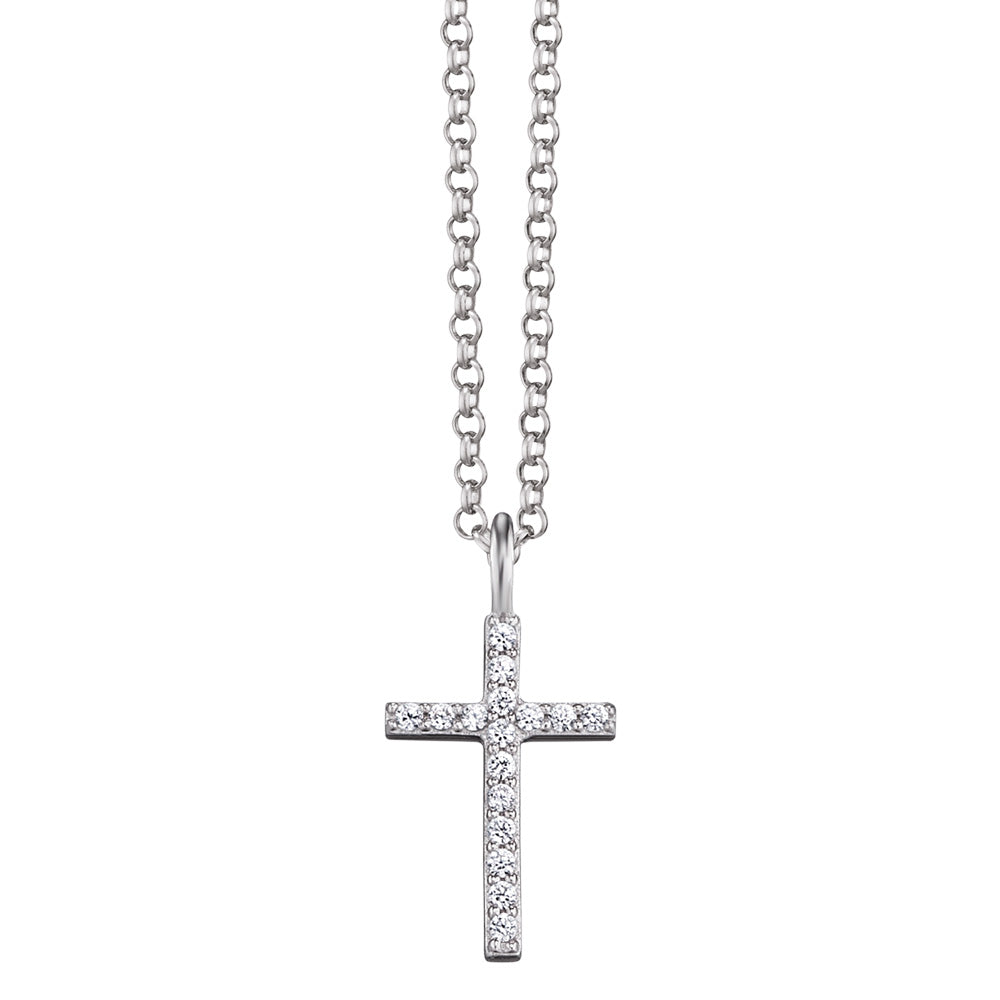 ENGELSRUFER SILVER CZ LITTLE CROSS NECKLACE
