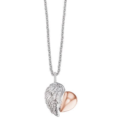 ENGELSRUFER SILVER ROSE GOLD LITTLE HEARTWING NECKLACE