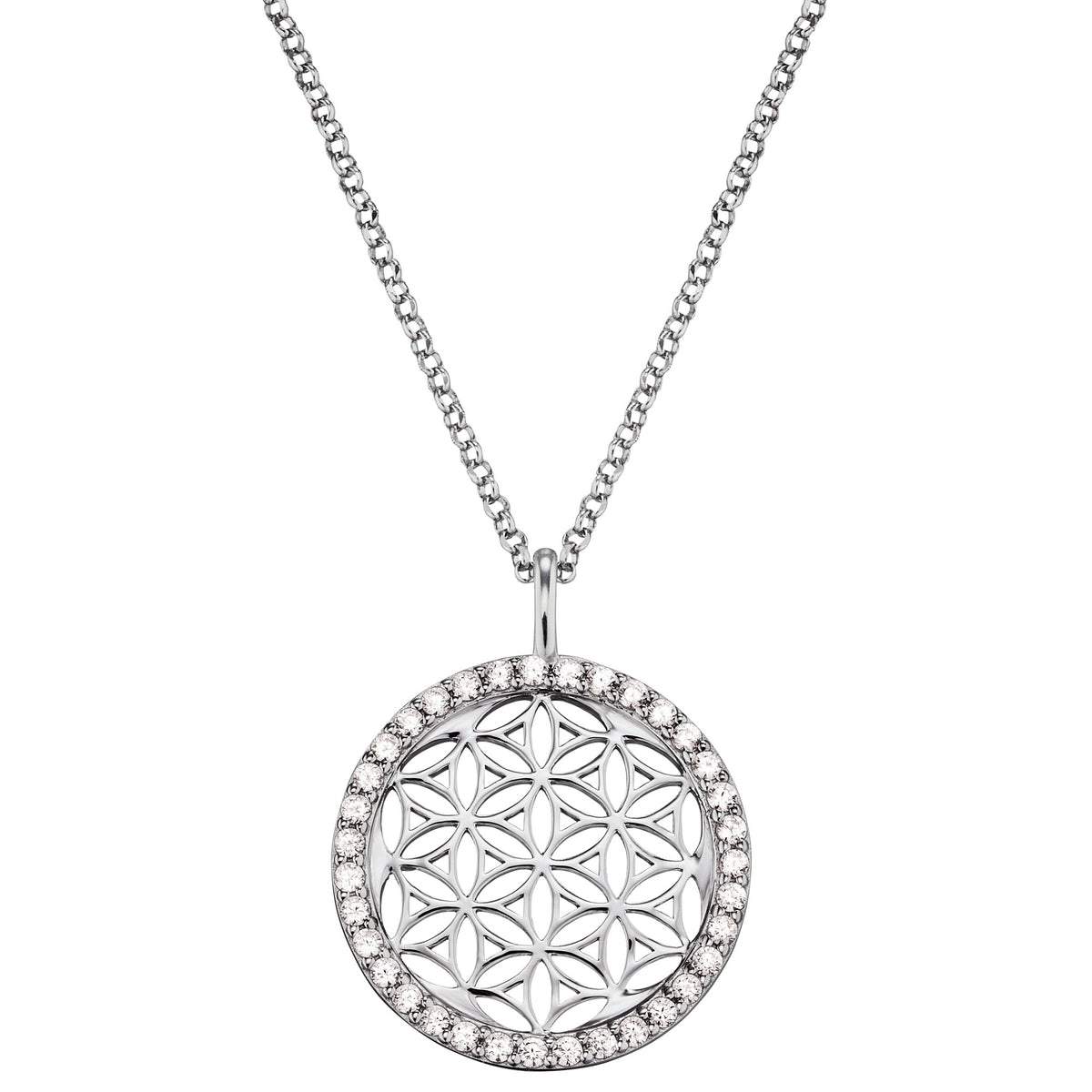 ENGELSRUFER SILVER FLOWER OF LIFE CZ NECKLACE