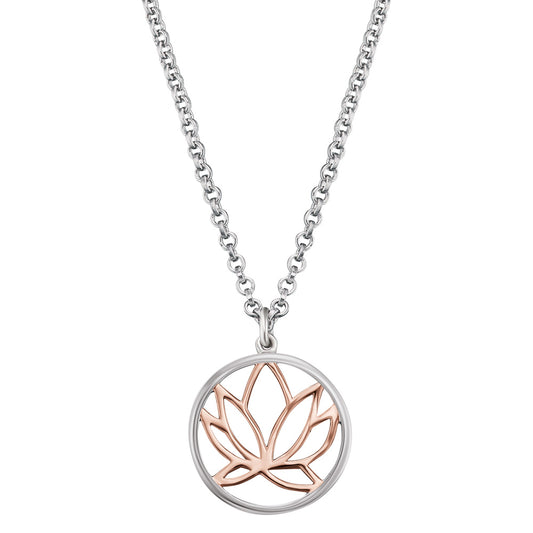ENGELSRUFER SILVER ROSE GOLD LITTLE LOTUS NECKLACE