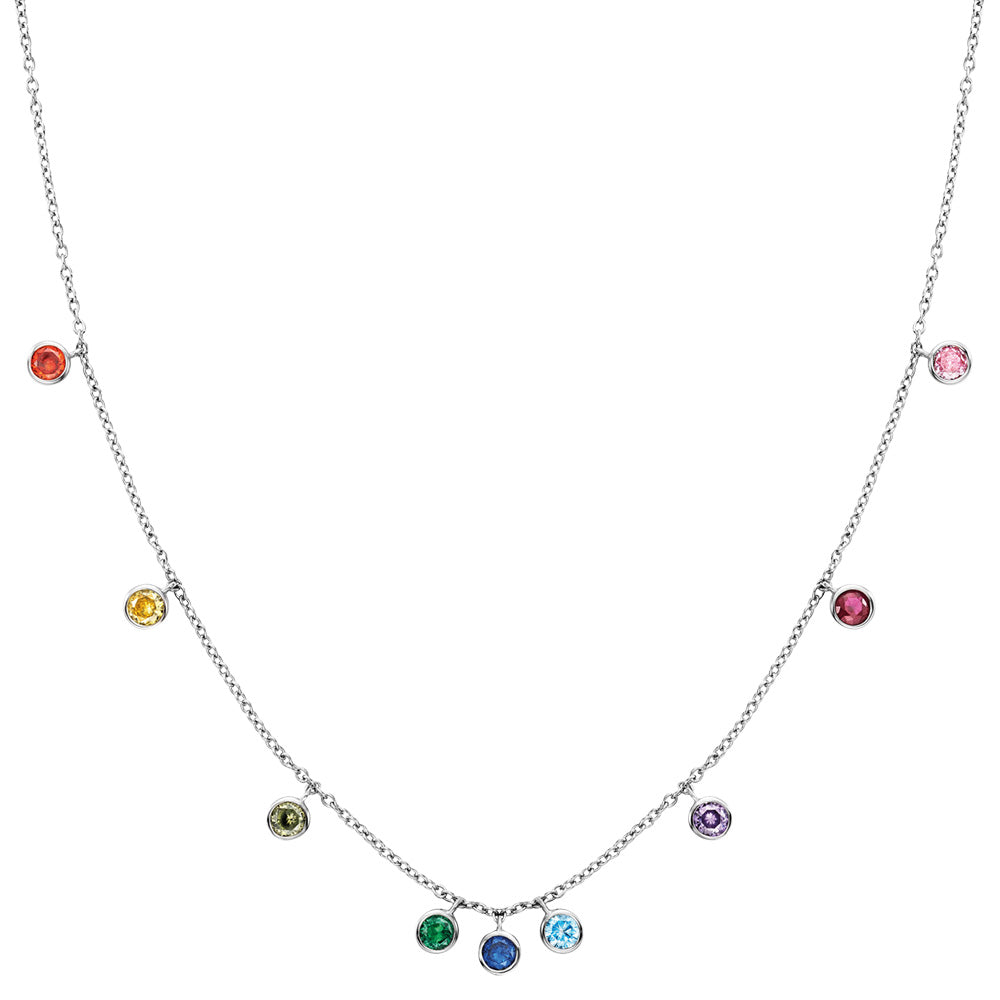 ENGELSRUFER SILVER LITTLE MOON RAINBOW CZ NECKLACE