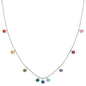 ENGELSRUFER SILVER LITTLE MOON RAINBOW CZ NECKLACE