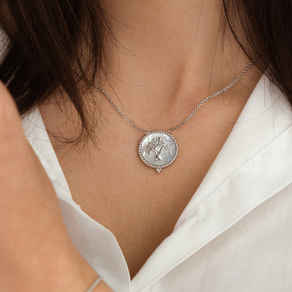 ENGELSRUFER SILVER TREE OF LIFE MOTHER OF PEARL NECKLACE