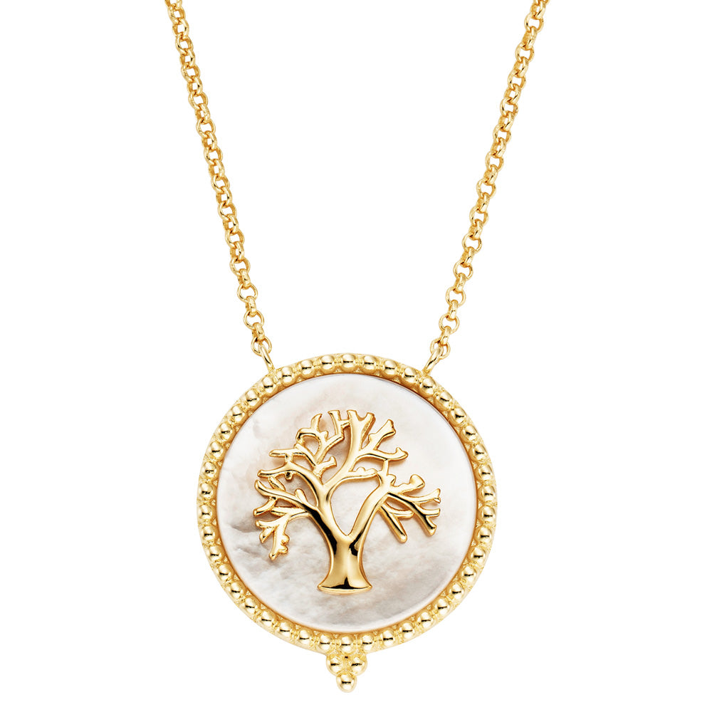 ENGELSRUFER GOLD TREE OF LIFE MOTHER OF PEARL NECKLACE