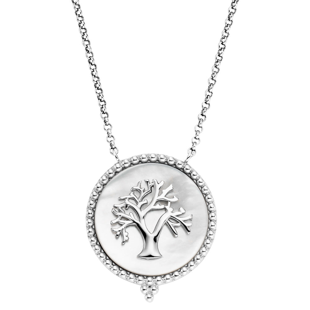 ENGELSRUFER SILVER TREE OF LIFE MOTHER OF PEARL NECKLACE