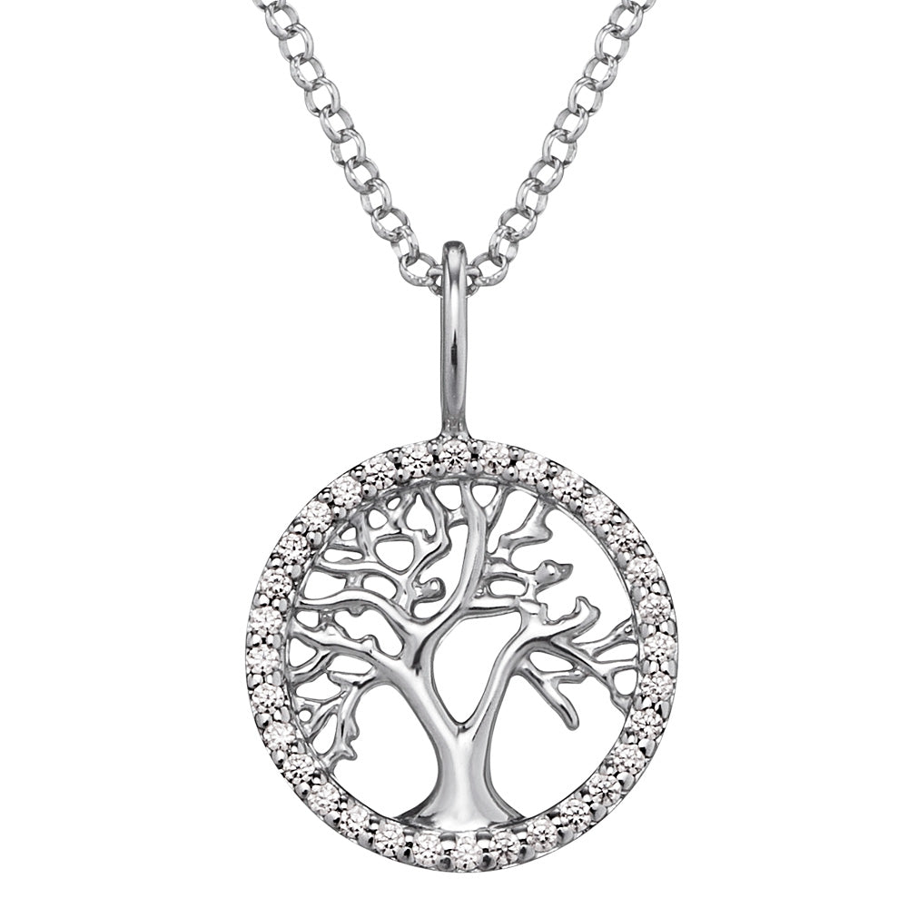ENGELSRUFER SILVER TREE OF LIFE CZ NECKLACE
