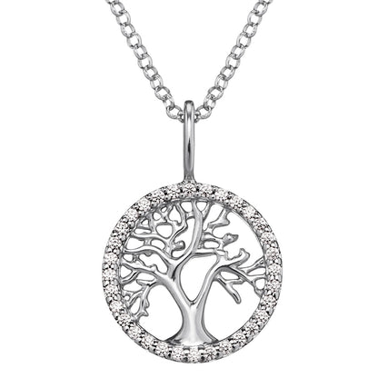 ENGELSRUFER SILVER TREE OF LIFE CZ NECKLACE