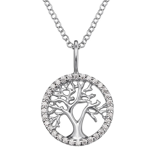 ENGELSRUFER SILVER TREE OF LIFE CZ NECKLACE