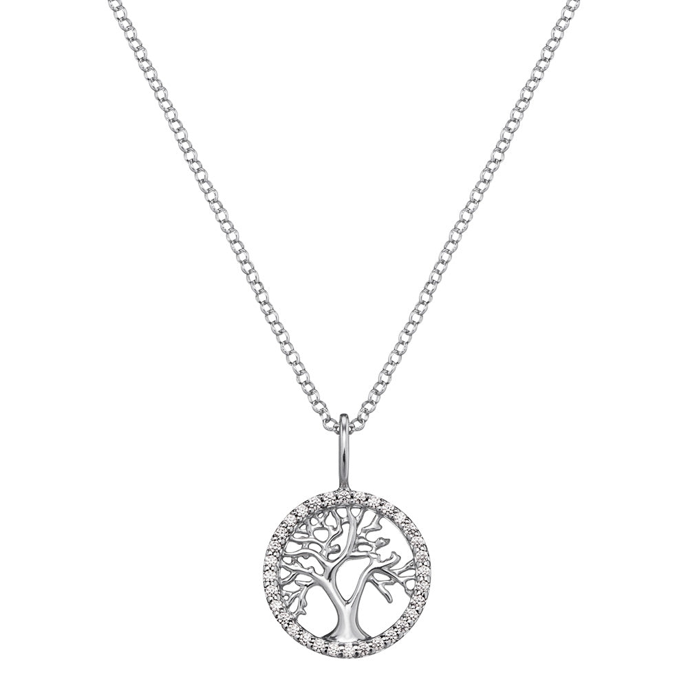ENGELSRUFER SILVER TREE OF LIFE CZ NECKLACE