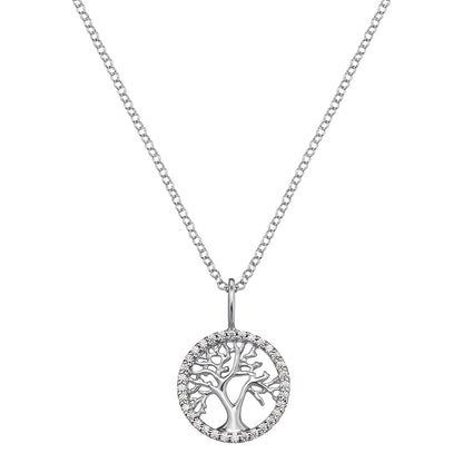 ENGELSRUFER SILVER TREE OF LIFE CZ NECKLACE