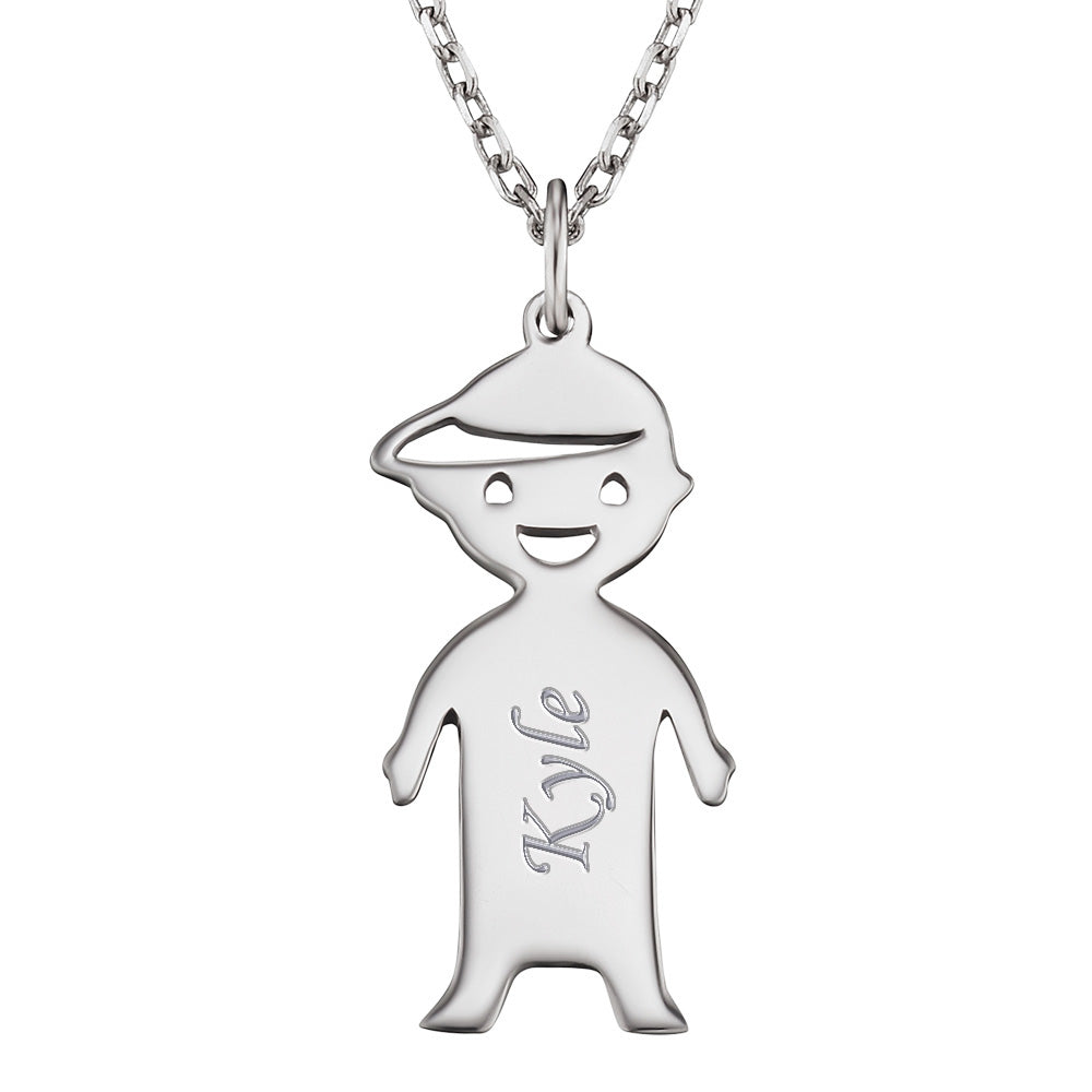 ENGELSRUFER SILVER MY BOY ENGRAVEABLE NAME NECKLACE