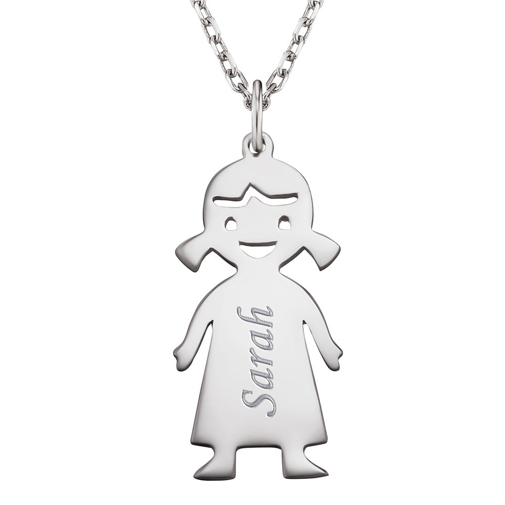 ENGELSRUFER SILVER MY GIRL ENGRAVEABLE NAME NECKLACE