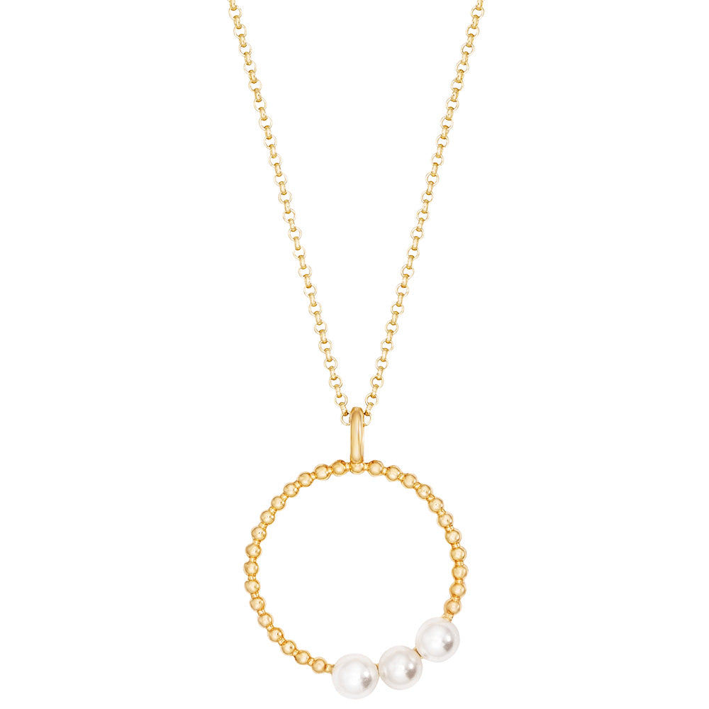 ENGELSRUFER GOLD PEARLS TRIO NECKLACE