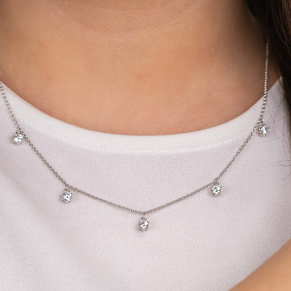 ENGELSRUFER SILVER SHINY 5 GEMS CZ NECKLACE