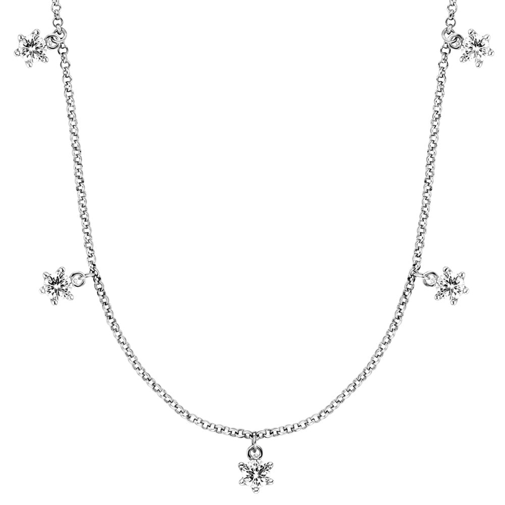 ENGELSRUFER SILVER SHINY 5 GEMS CZ NECKLACE