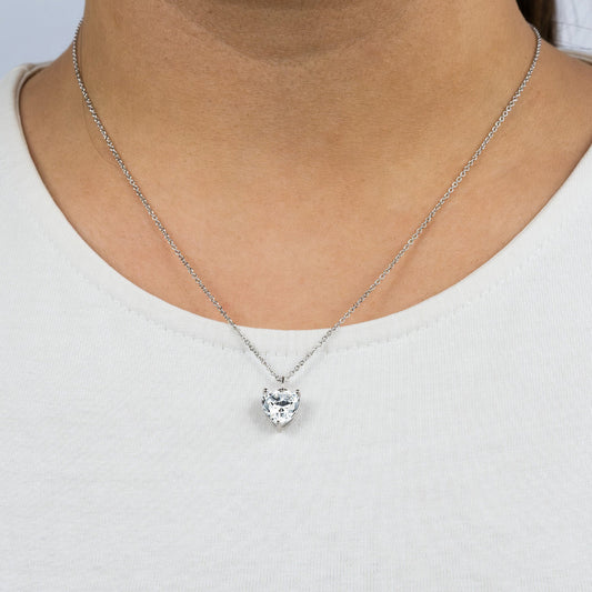ENGELSRUFER SILVER HEART SOLITAIRE CZ NECKLACE