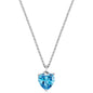 ENGELSRUFER SILVER HEART SOLITAIRE BLUE CZ NECKLACE