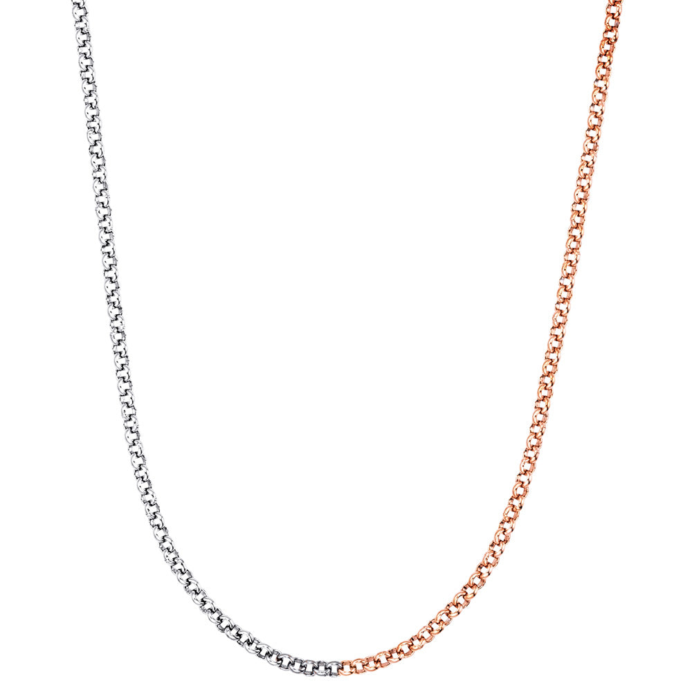 ENGELSRUFER TWO-TONE SILVER-ROSE GOLD 2.1MM PEA CHAIN